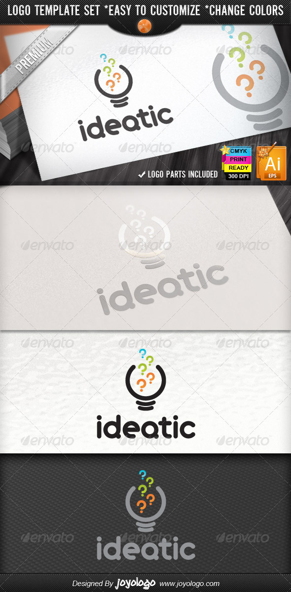 Bright Think Questions Creative Idea Logo Design - Symbols Logo Templates