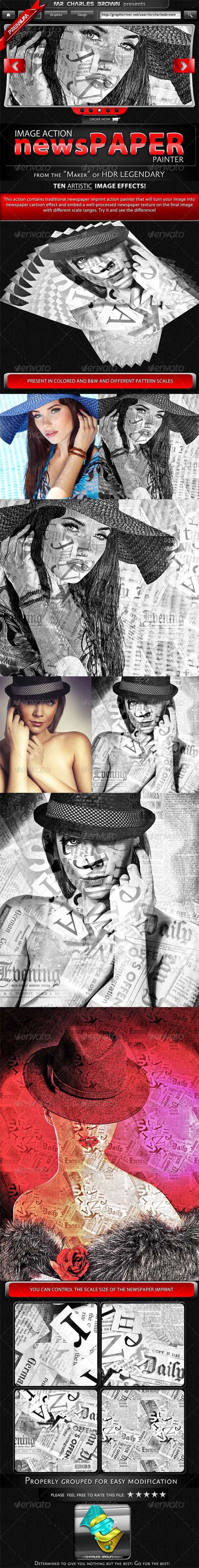 Newspaper Action Painter - Photo Effects Actions