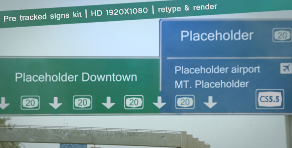 VideoHive Tracked Traffic Signs Kit 2699708 VideoHive Tracked Traffic Signs Kit 2699708
