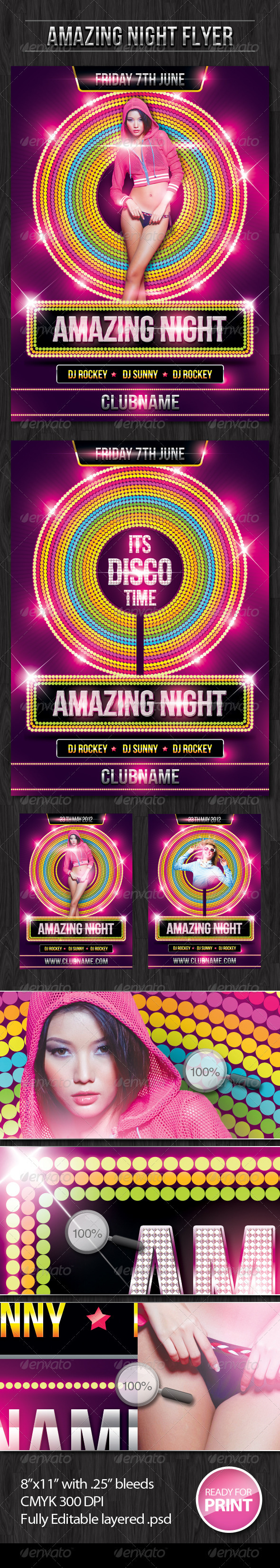 Amazing Night Flyer - Clubs & Parties Events