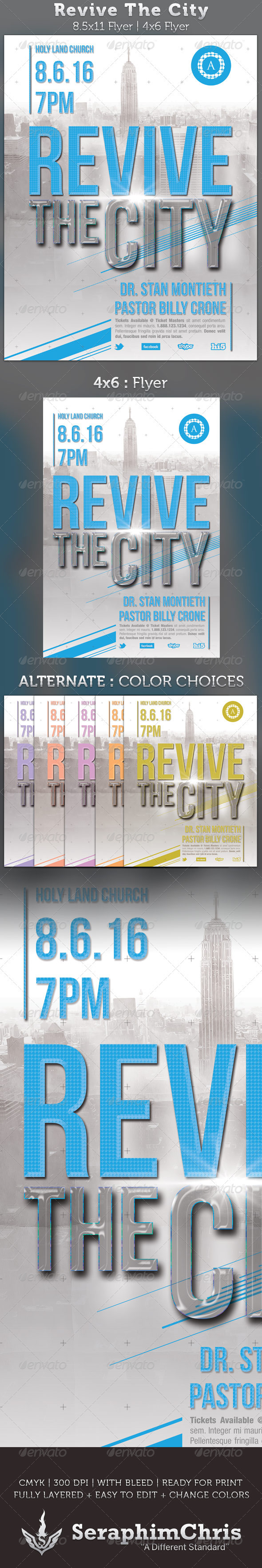 Revive The City Church Flyer Template - Church Flyers