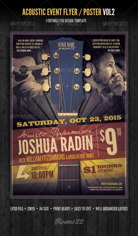 Acoustic Event Flyer/Poster Template Vol 2 - Concerts Events