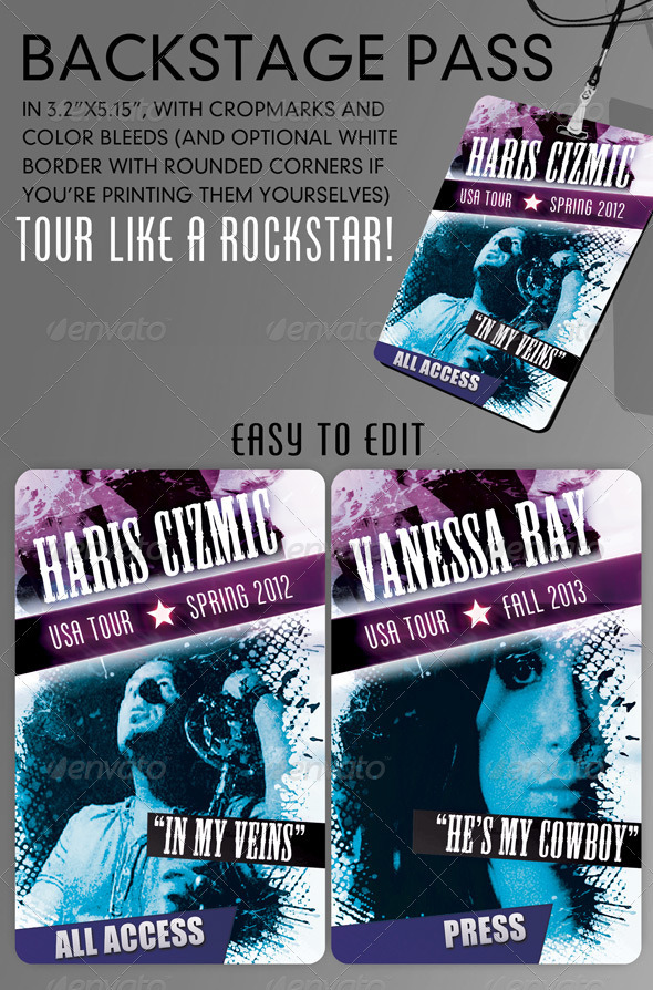 Cool backstage pass template version 2.0 - Miscellaneous Print Templates