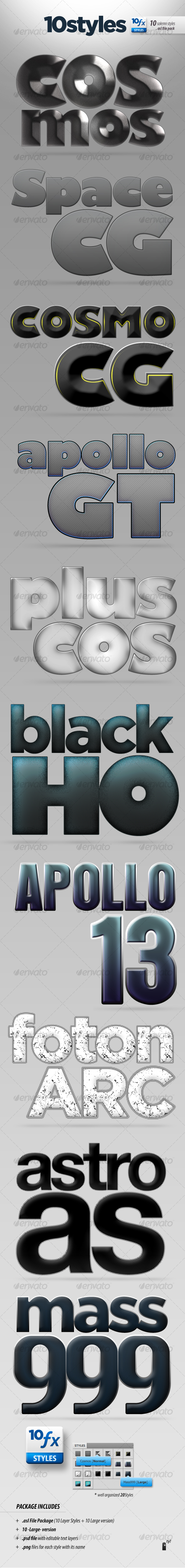 10 Solemn Layer Styles - Photoshop Add-ons