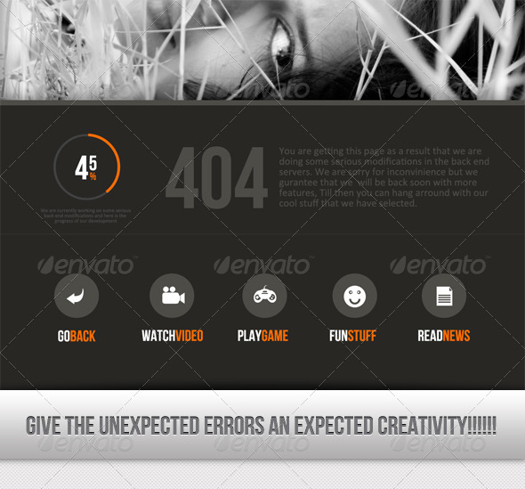 Creative Error Found - V2 - 404 Pages Web Elements