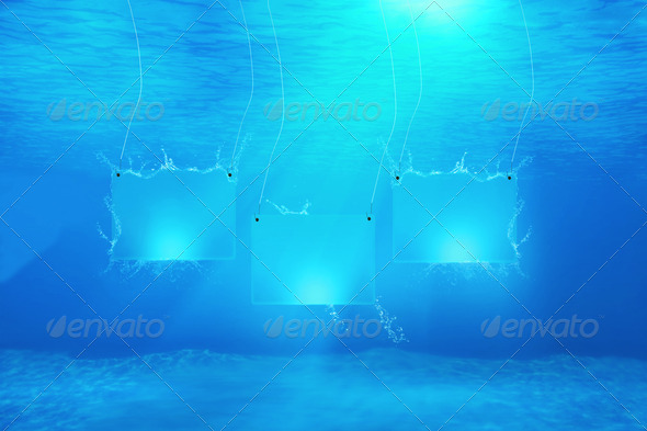 Customizable Underwater Banners - Stock Photo - Images