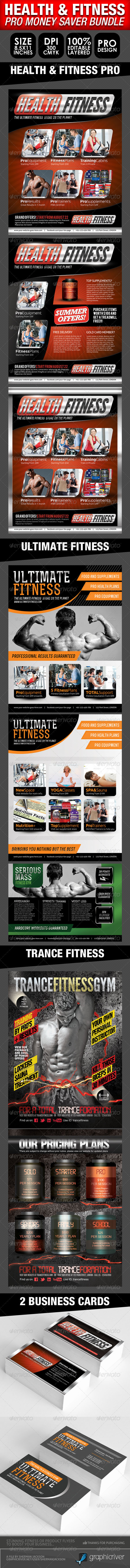 Health, Sports, Fitness Flyer Bundle - Commerce Flyers