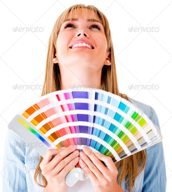 Woman with a color guide - Stock Photo - Images
