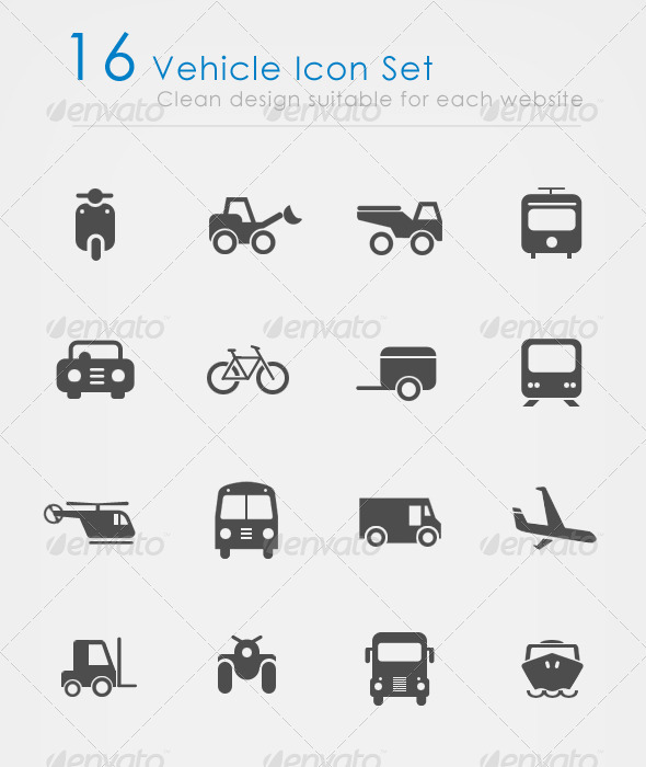 GraphicRiver Vehicle Icon Set 2730955 GraphicRiver Vehicle Icon Set 2730955
