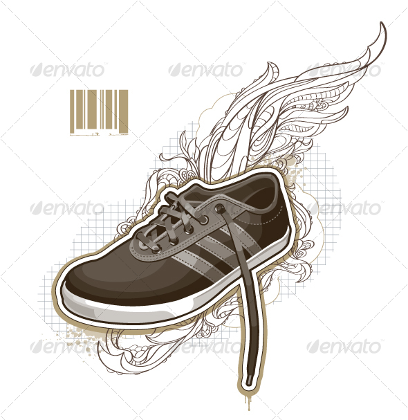 Boot on bizarre background - Man-made objects Objects