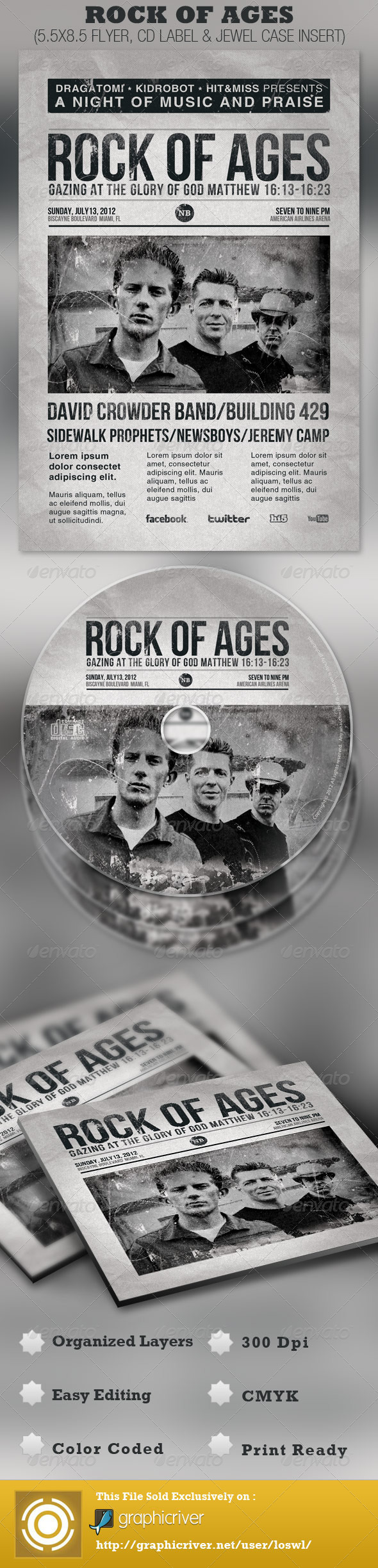 GraphicRiver Rock of Ages Church Flyer and CD Template 2434162 GraphicRiver Rock of Ages Church Flyer and CD Template 2434162