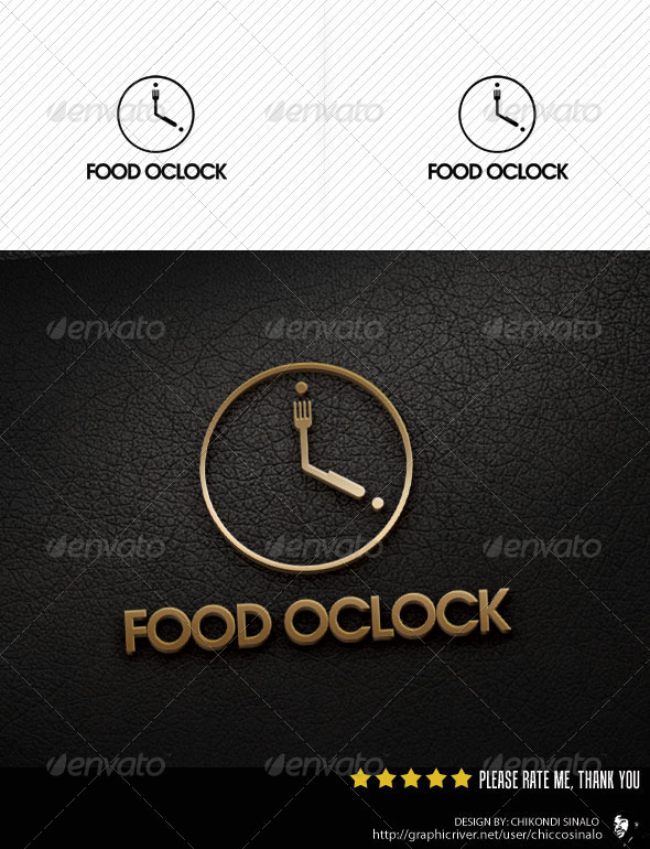 Food Oclock Logo Template - Food Logo Templates