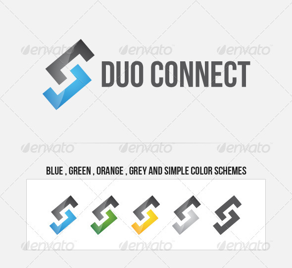 Duo Connect Logo Design - Abstract Logo Templates