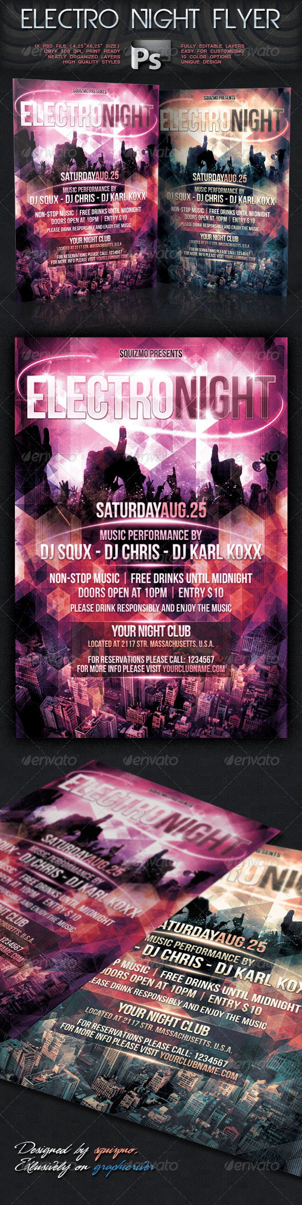 Electro Night Flyer - Clubs & Parties Events