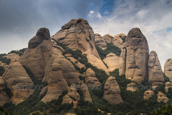 Montserrat mountains in Spain - Stock Photo - Images