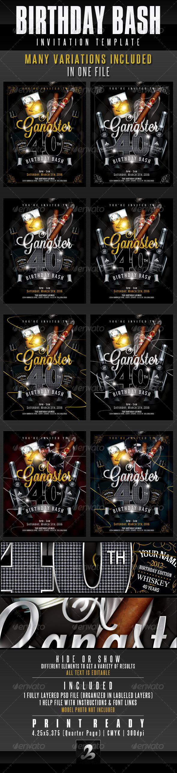 GraphicRiver Birthday Invitation Template Gangster Style Pt.1 2703861 GraphicRiver Birthday Invitation Template Gangster Style Pt.1 2703861