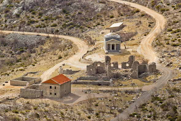 Stone church of st. Franjo on Velebit mountain - Stock Photo - Images