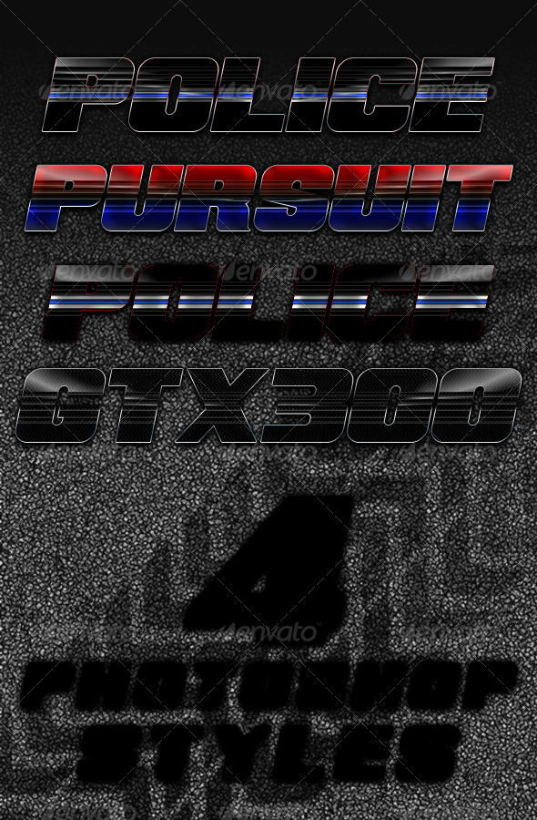 Police Cars Photoshop Styles - Text Effects Styles