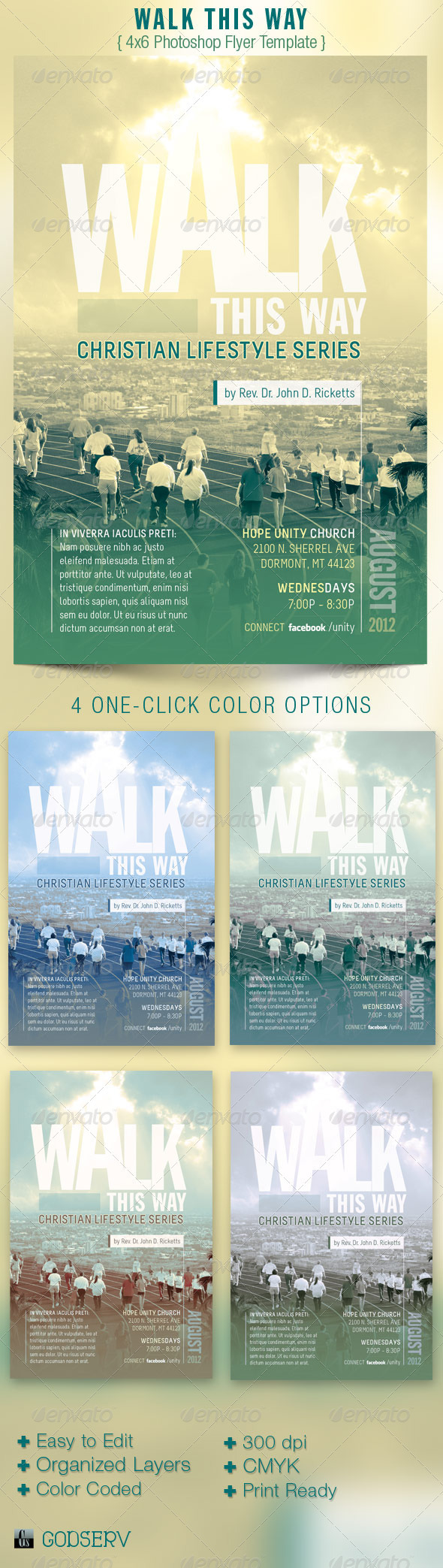 Walk This Way Church Flyer Template - Church Flyers