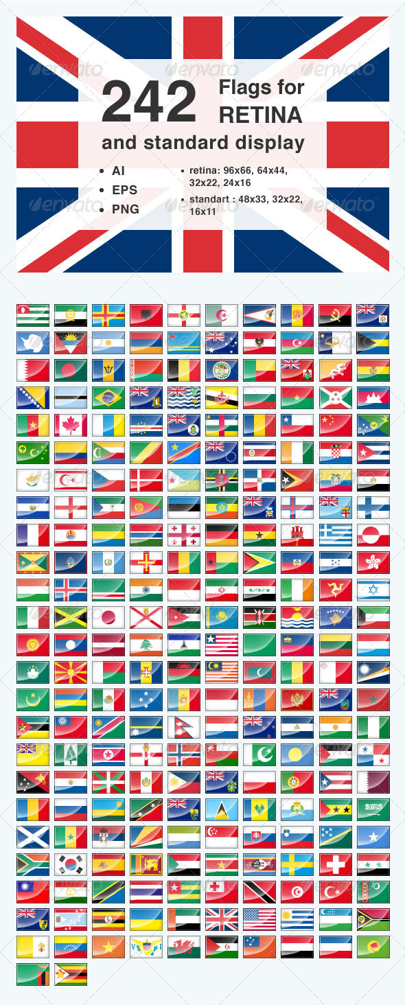 GraphicRiver 242 Flags for Retina 2760473 GraphicRiver 242 Flags for Retina 2760473