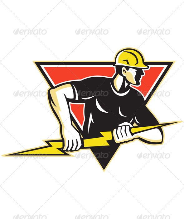 Electrician Lightning Bolt Retro - Industries Business