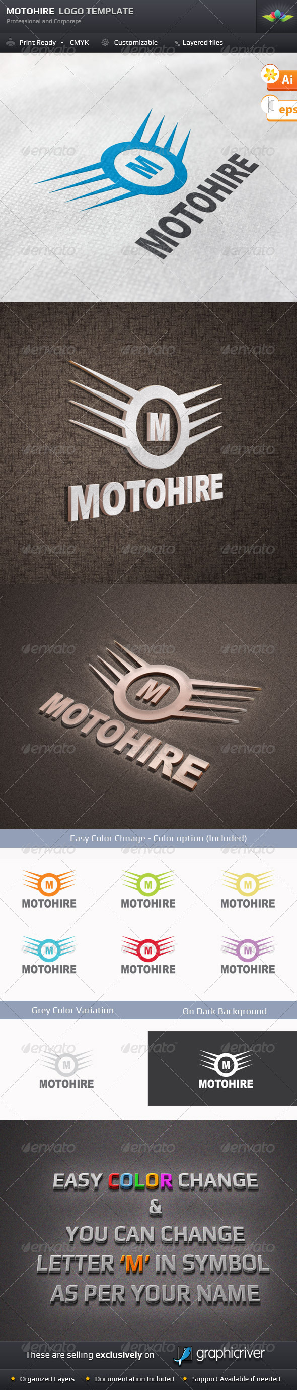 Motohire Logo Template - Symbols Logo Templates