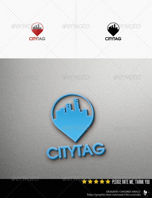 City Tag Logo Template v2 - Abstract Logo Templates