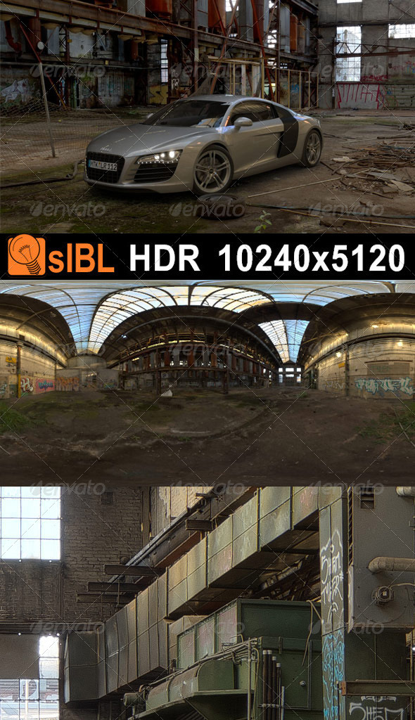 HDR Environment Industrial Ruin 03 - 3DOcean Item for Sale