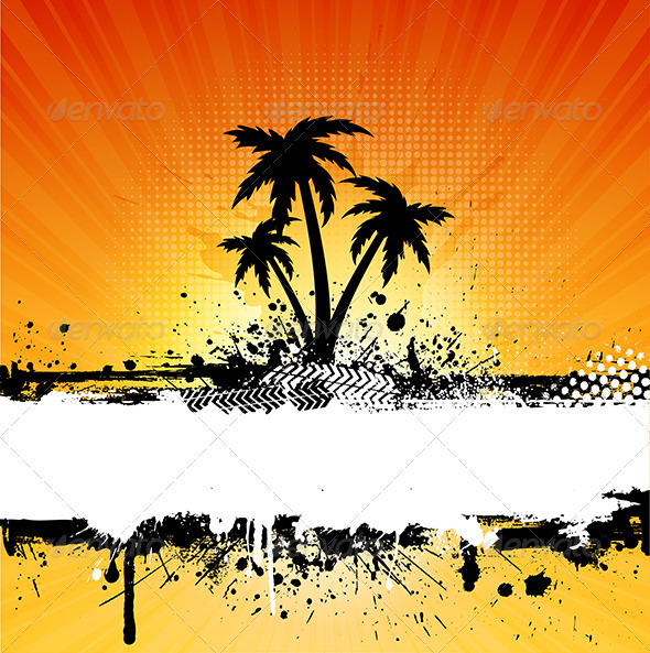 Grunge Palm Trees Background - Landscapes Nature
