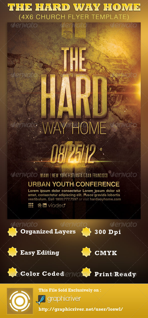 The Hard Way Home Church Flyer Template | GraphicRiver