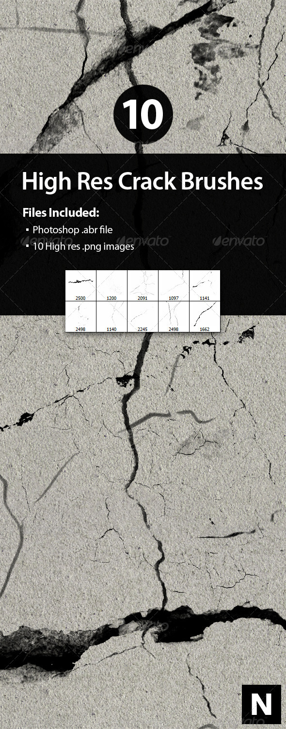 10 High Res Crack Brushes for Photoshop - Grunge Brushes