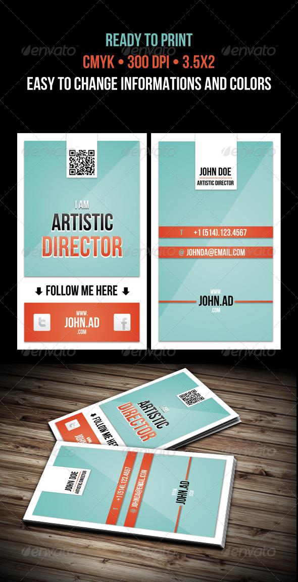 John Artistic Director - Creative Business Cards