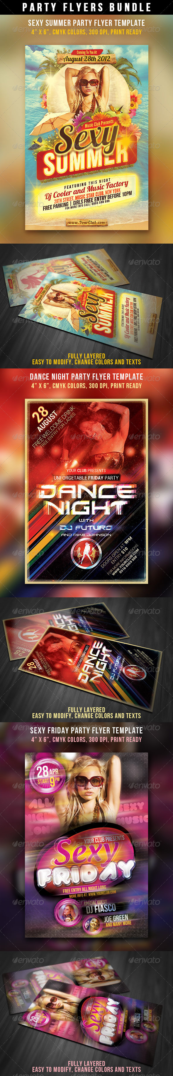 Party Flyers Bundle - Clubs & Parties Events