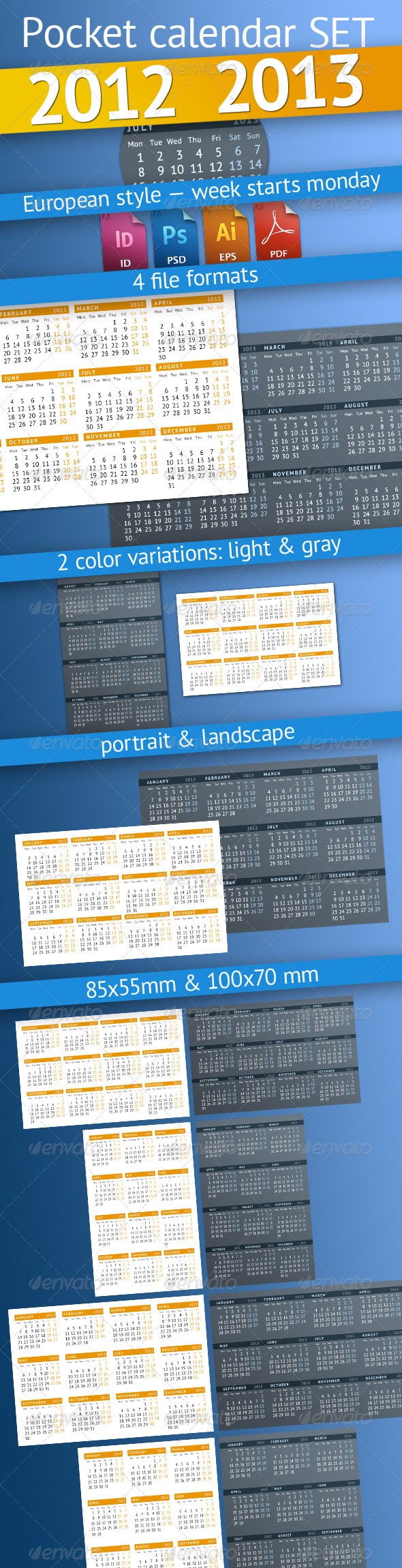 Pocket calendar SET 2012-2013 - Calendars Stationery