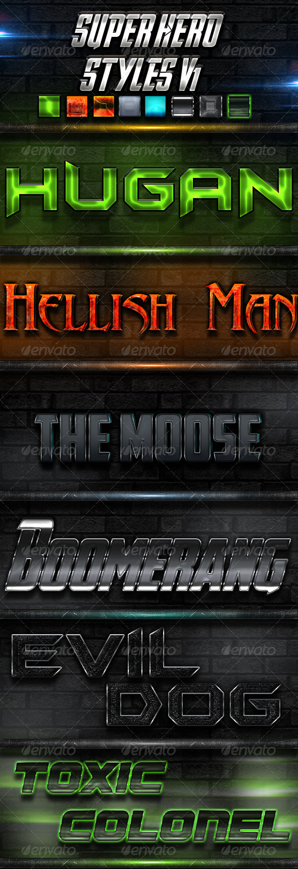 SuperHero Styles v1 - Text Effects Styles