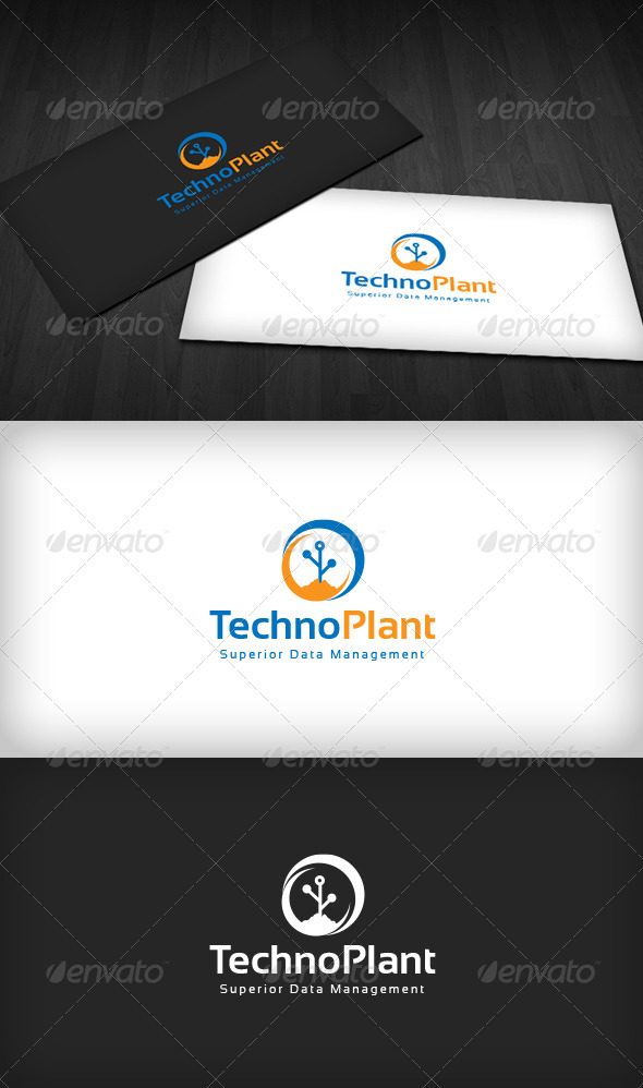 Techno Plant Logo - Symbols Logo Templates