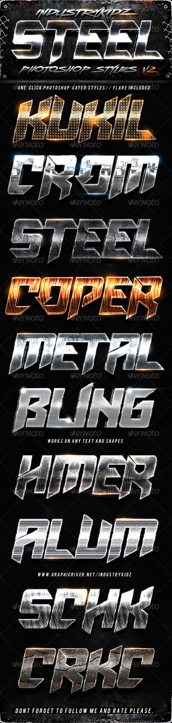 GraphicRiver Metal Steel Photoshop Layers Styles V2 2786817 GraphicRiver Metal Steel Photoshop Layers Styles V2 2786817