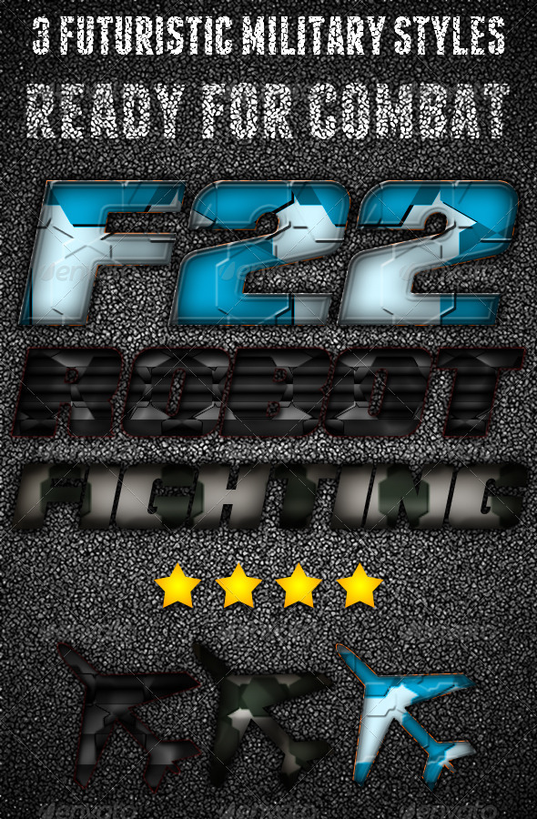 Futuristic Military Photoshop styles - Text Effects Styles