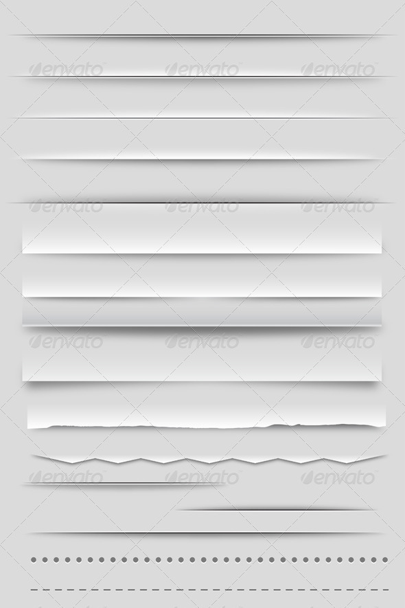 Web Dividers and Shadows - Web Elements Vectors