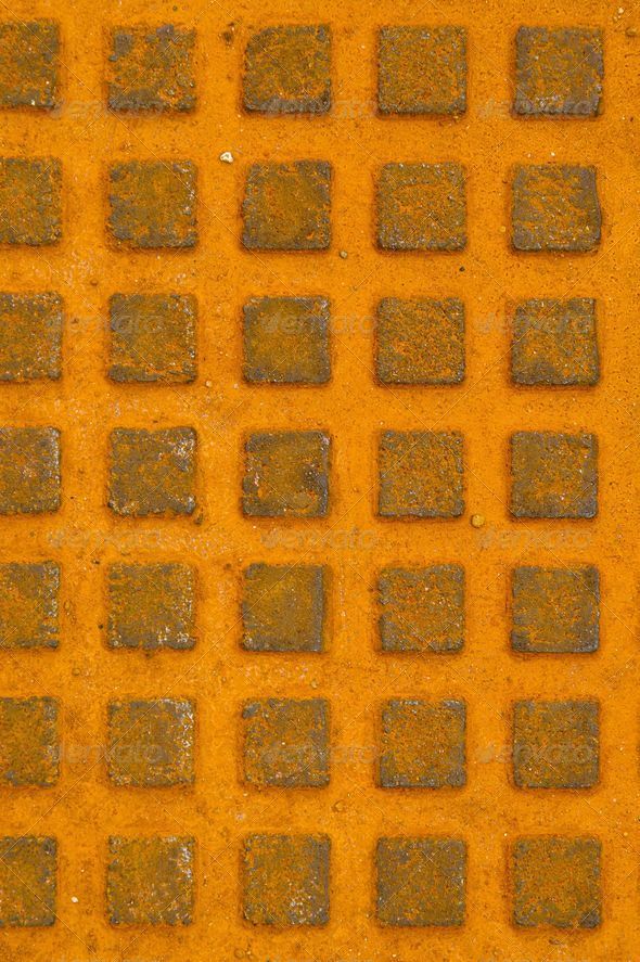 Great rusty iron metal sewer lid background. - Stock Photo - Images