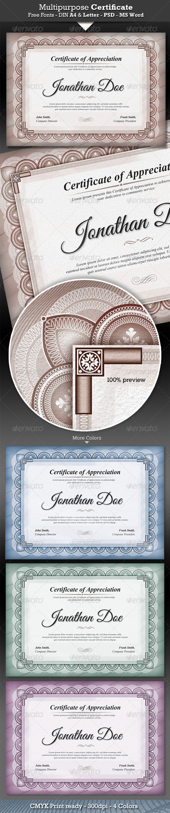 Multipurpose Certificates - Certificates Stationery