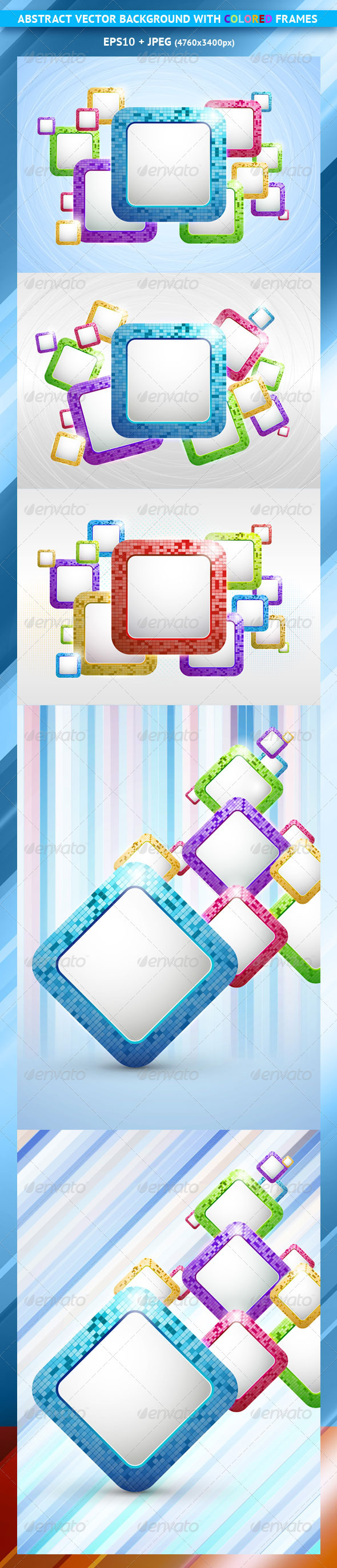 Set of Abstract Vector Backgrounds with Frames - Backgrounds Decorative