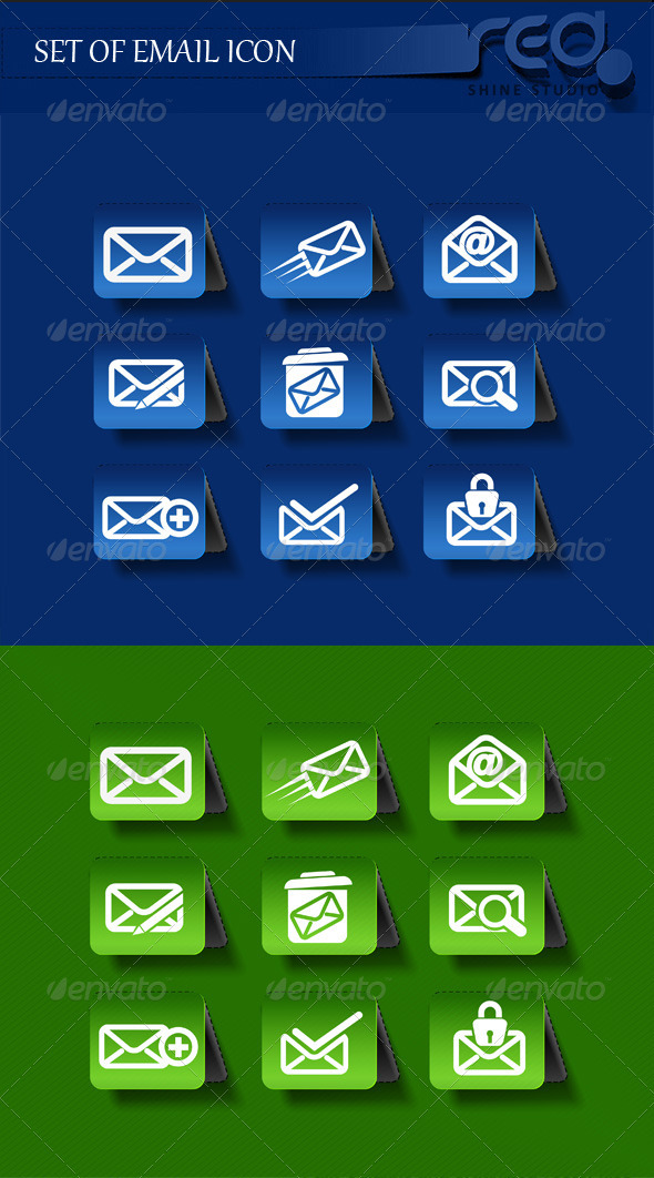 Email Icon Vector Pack with Two Color Version - Web Elements Vectors