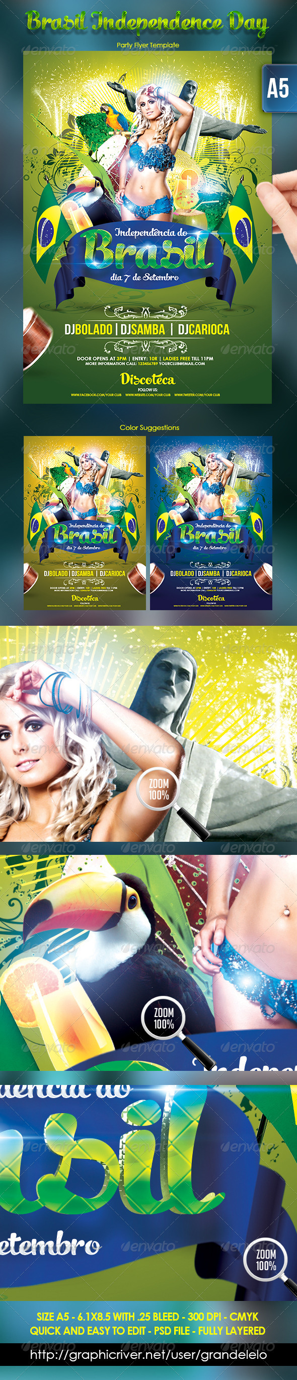 Brasil Independence Day Flyer Template - Holidays Events