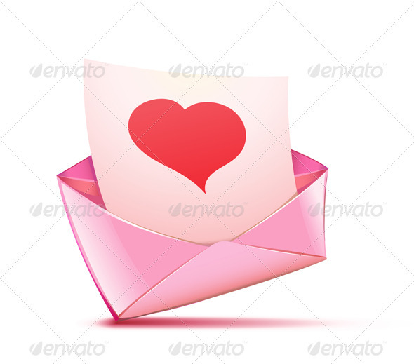 Pink envelope - Valentines Seasons/Holidays