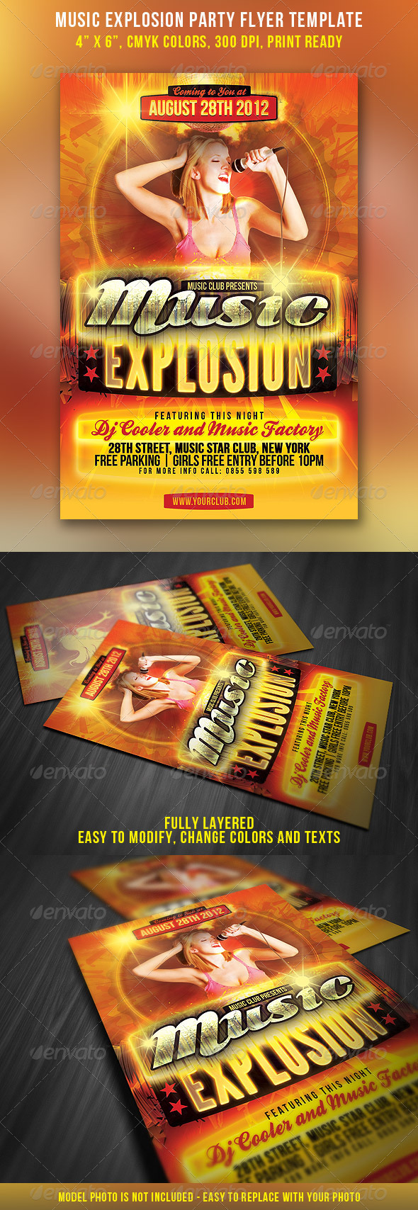 Music Explosion Party Flyer - Clubs & Parties Events