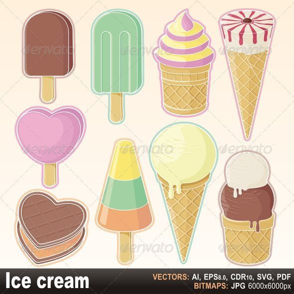 Ice cream icons - Food Objects