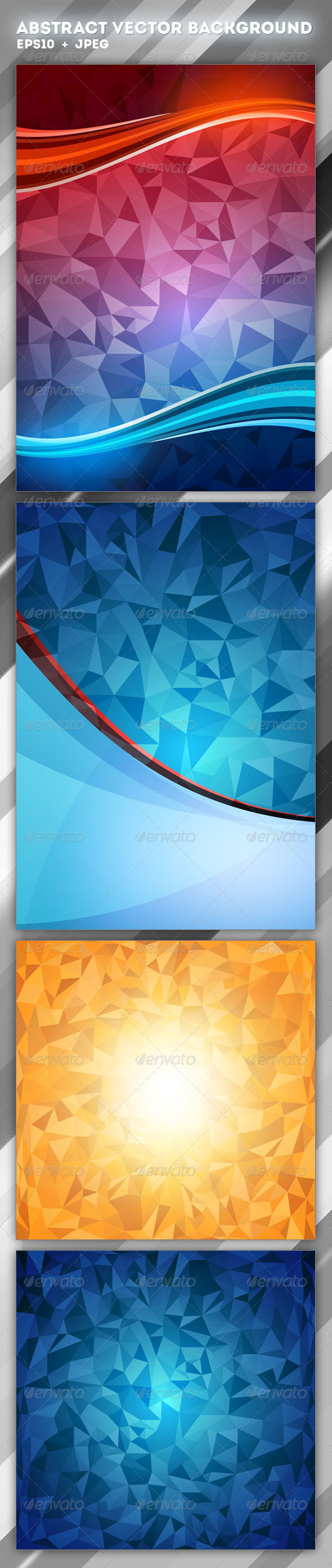 4 Abstract Vector Polygon Backgrounds - Backgrounds Decorative