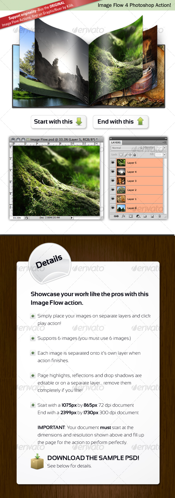 Image Flow 4 Photoshop Action - Utilities Actions