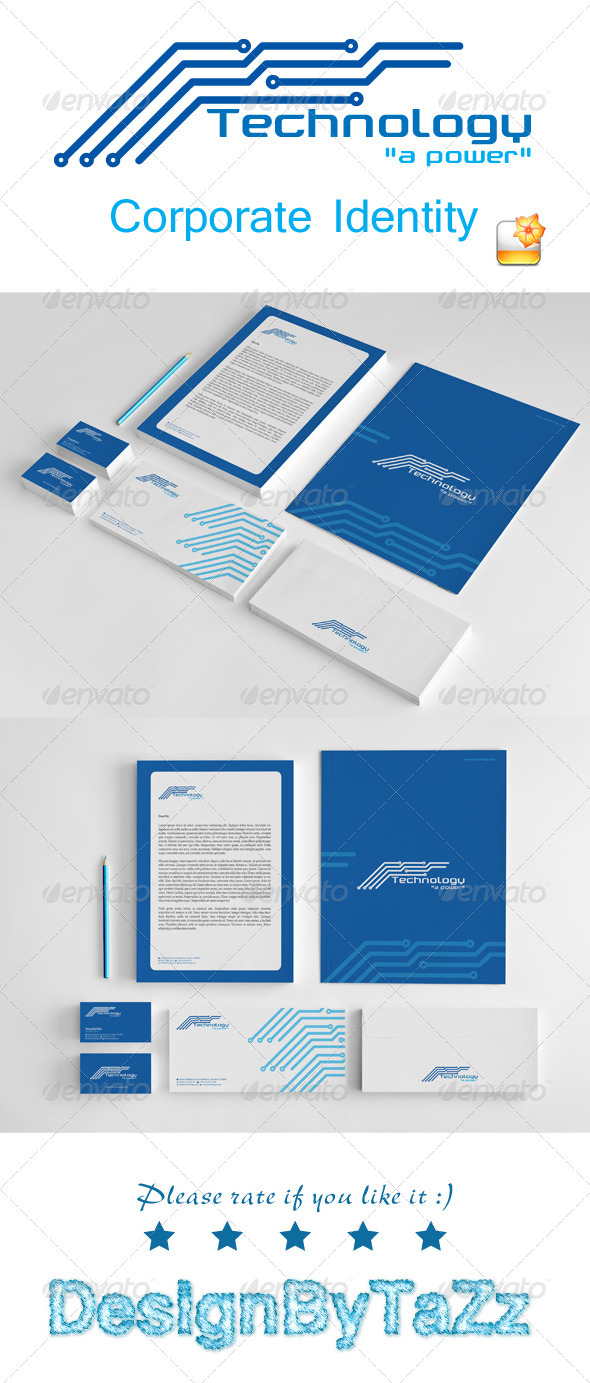 Technology Corporate Identity Package - Stationery Print Templates